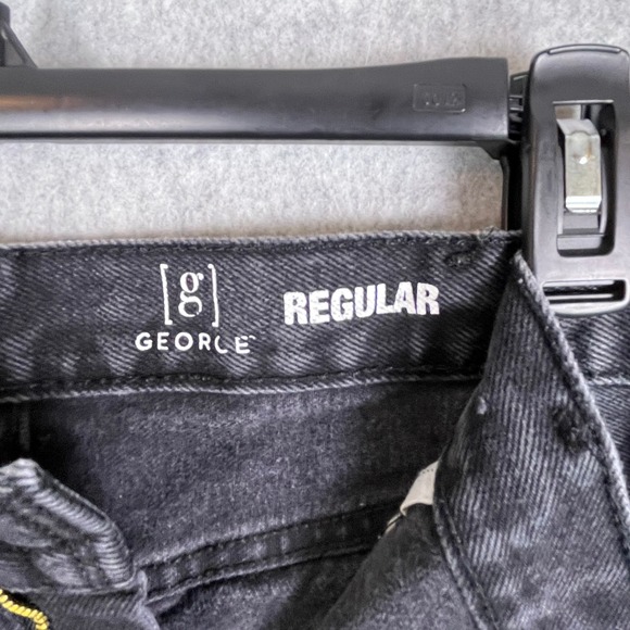 George Jeans Men's 39x28 Black Denim Regular Fit Straight‎ Leg Tag 38x30 - Picture 4 of 12